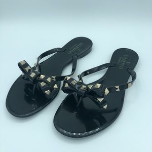 Valentino Rockstud Thong Sandal (Black)